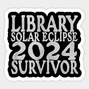 Funny Librarian Solar Eclipse 2024 Shirt, Trendy Public Library Program Bookish Y2k Sticker